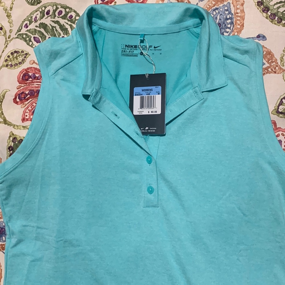 Nike green drifit golf shirt size M